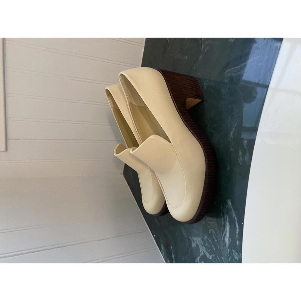 Vince Narissa High Heel Leather Platform Clogs - Cream - Size 8